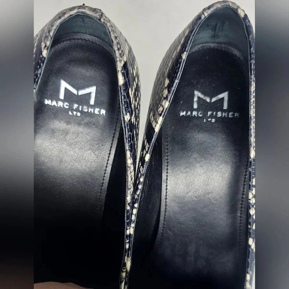 Marc Fisher ZURRI2 Point Toe Leather Snakeskin Print Loafers Size 8.5M - Picture 12 of 16